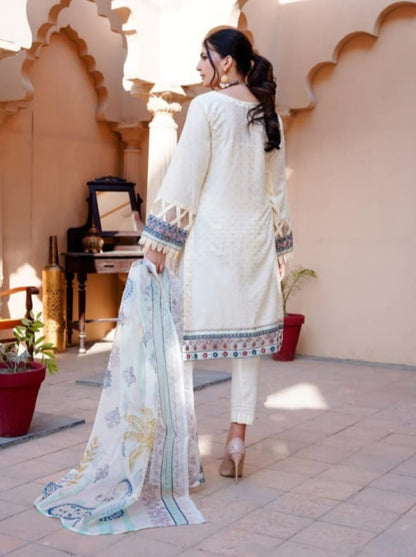 Noor Jahan Embroidered Unstitched Lawn 3pc Koh-e-Noor - Branded Cut Pieces