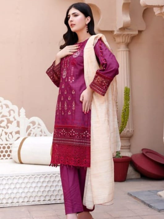 Noor Jahan Embroidered Unstitched Lawn 3pc Koh-e-Noor - Branded Cut Pieces