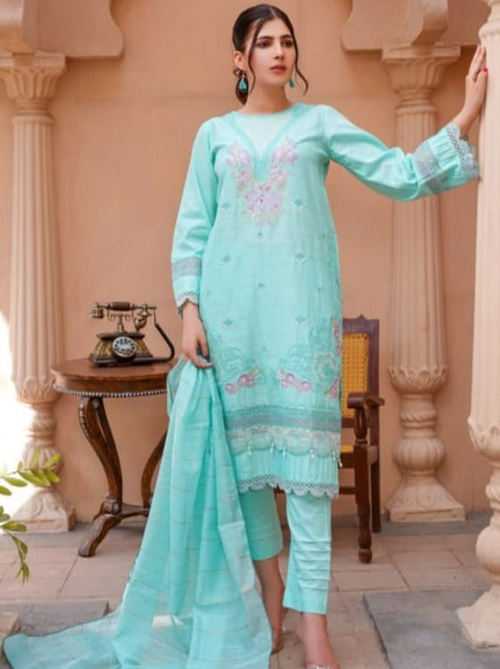 Noor Jahan Embroidered Unstitched Lawn 3pc Koh-e-Noor - Branded Cut Pieces