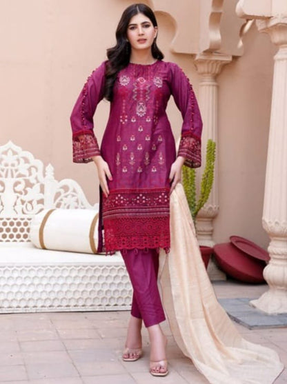 Noor Jahan Embroidered Unstitched Lawn 3pc Koh-e-Noor - Branded Cut Pieces