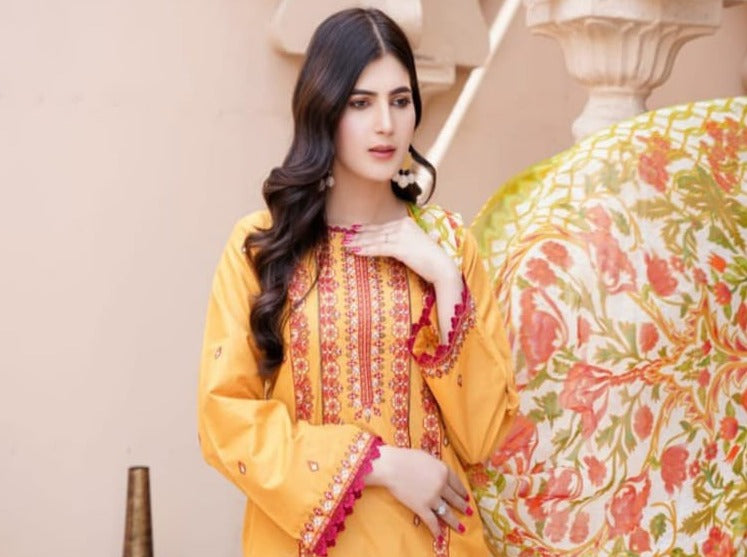 Noor Jahan Embroidered Unstitched Lawn 3pc Koh-e-Noor - Branded Cut Pieces