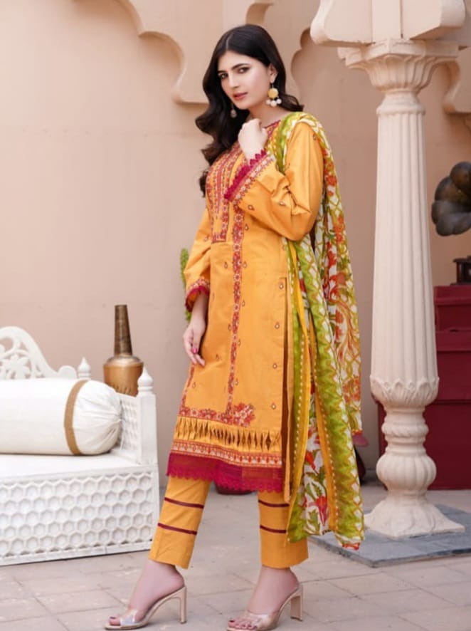 Noor Jahan Embroidered Unstitched Lawn 3pc Koh-e-Noor - Branded Cut Pieces