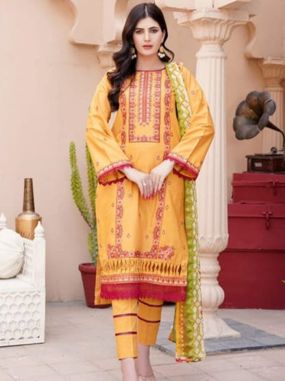 Noor Jahan Embroidered Unstitched Lawn 3pc Koh-e-Noor - Branded Cut Pieces