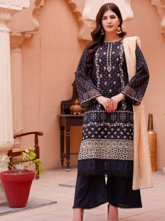 Noor Jahan Embroidered Unstitched Lawn 3pc Koh-e-Noor - Branded Cut Pieces