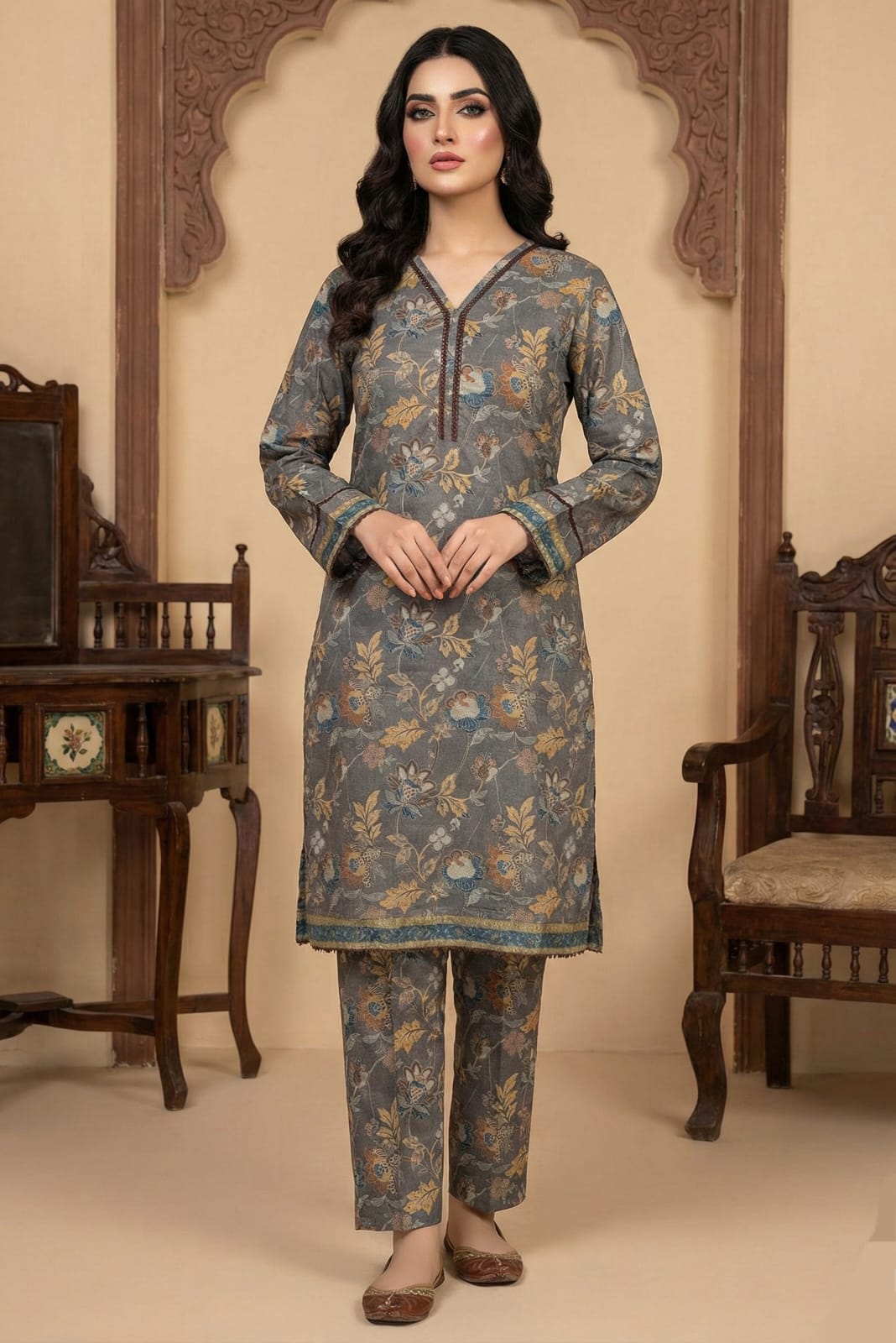 Almeera Stitched Printed Lawn ST 2pc