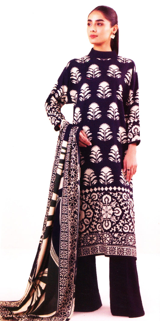 Jaffrani Printed Lawn Ayesha Noor Collection 3pc BLACK