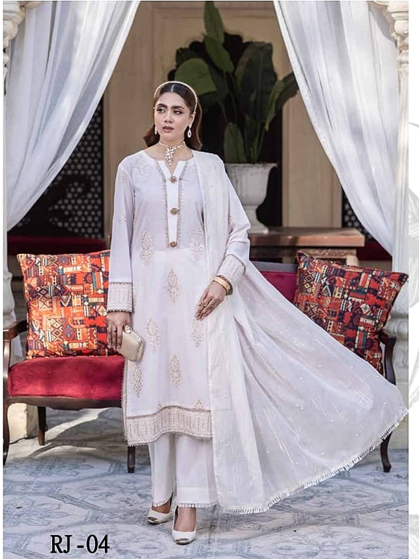 Rajis Luxur Collection Lawn Collection 3pc - Branded Cut Pieces