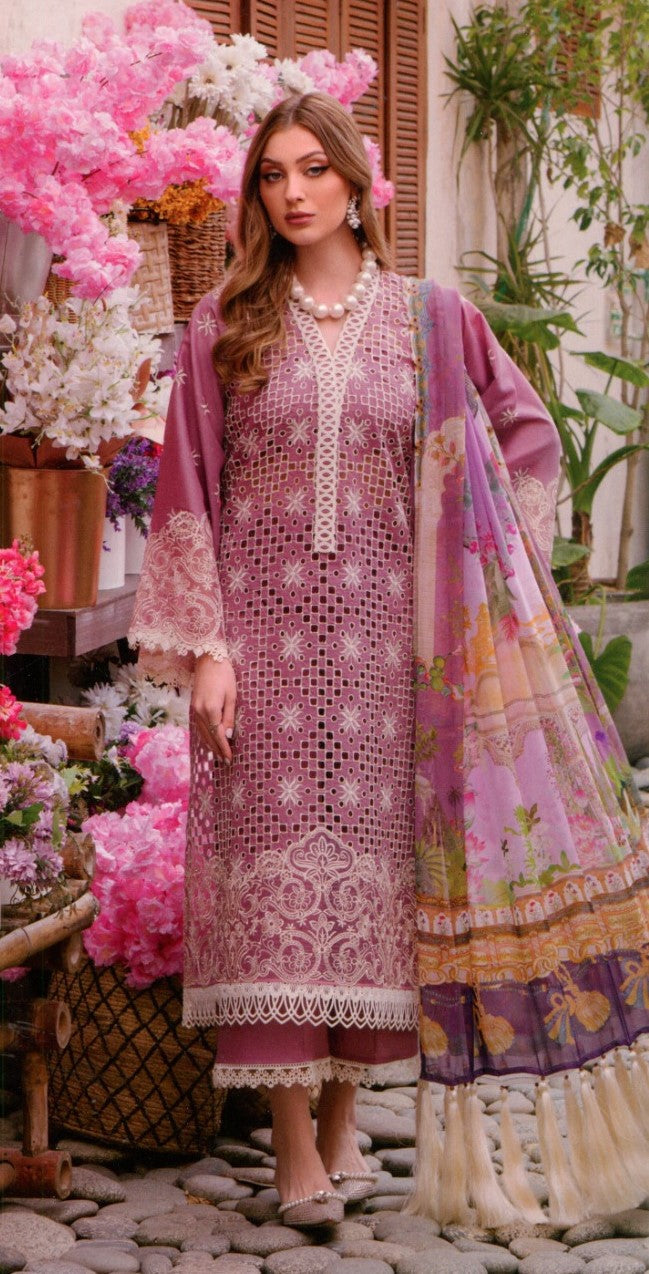 Mahnur Luxury Mahrukh Lawn Collection 3pc - Branded Cut Pieces